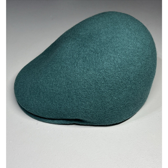 Kangol Wool Ivy Flat Cap Hat Size Small Green Blue Cabbie Newsboy Felted - Picture 4 of 8